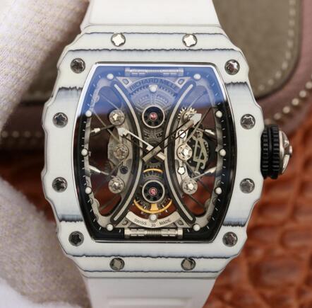 fake Richard Mille RM53-01 Carbon white rubber Automatic mens watches
